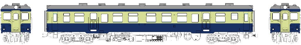 キハ20ﾊﾞｽ窓（色：青、黄褐）台車DT19、動力付の画像