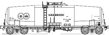 タキ35000日石こうもりマーク印刷済、２両セット、番号・常備駅インレタ付属の画像