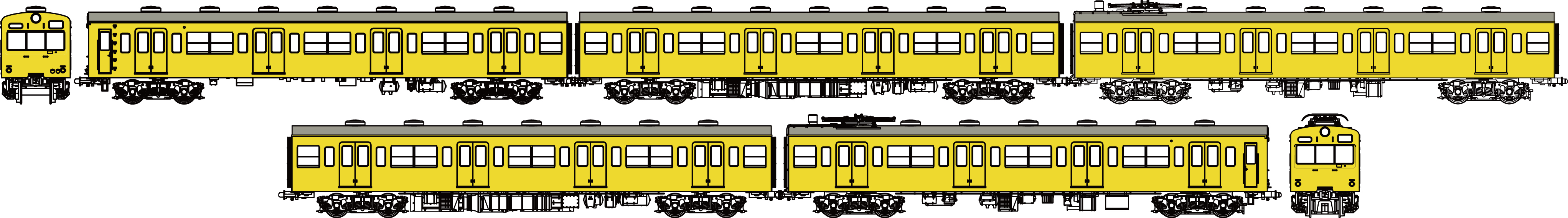 国鉄101系黄色5号基本5両セットF（総武緩行線）の画像