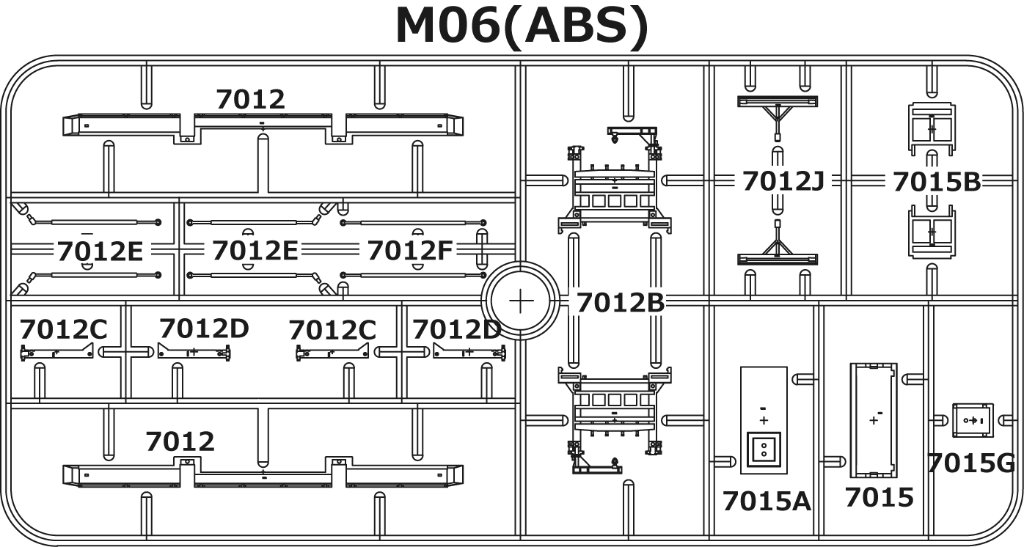 チキ5500用成型ランナーM06（成型色黄色）、材質ABSの画像