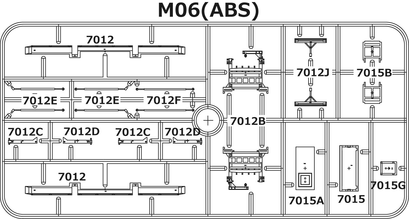 チキ5500用成型ランナーM06（成型色黄色）、材質ABSの画像