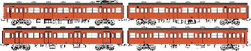 国鉄103系低運転台・非ユニット窓・非冷房車、朱色1号動力付基本4両セットFの画像