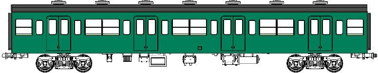 国鉄103系非ユニット窓・非冷房車、青緑1号動力なし増結1両セットIの画像