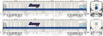 マニ44・ユーロライナー色、2両セット、円型列車名板付の画像
