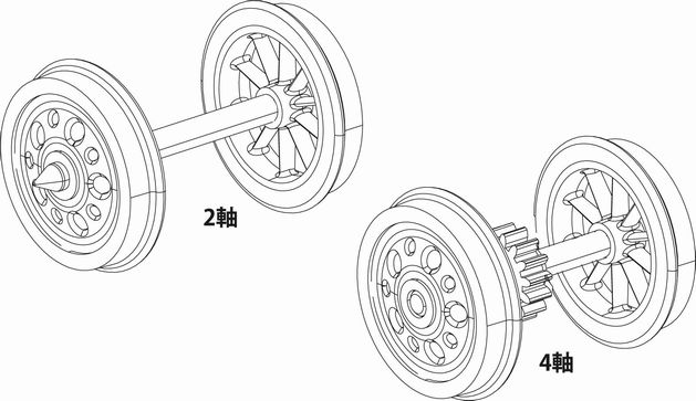 スポーク、ボックス輪心車輪１両分の画像