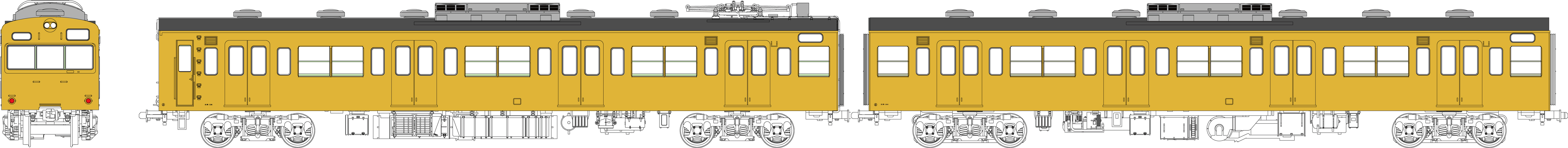 国鉄103系低運転台・非ユニット窓・冷房車・黄色5号(クモハ103+モハ102(M))の画像