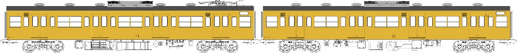 国鉄103系低運転台・非ユニット窓・冷房車・黄色5号(モハ103+モハ102(M))の画像
