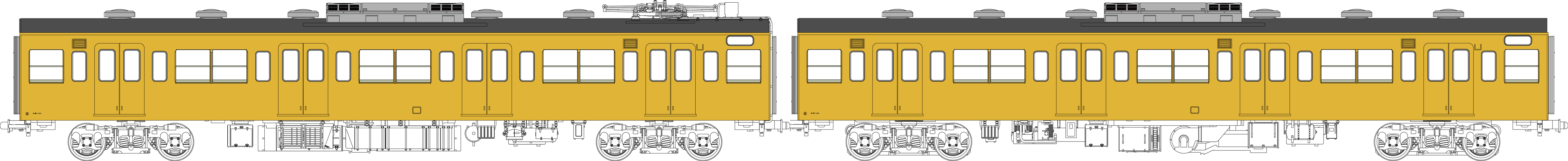 国鉄103系低運転台・非ユニット窓・冷房車・黄色5号(モハ103+モハ102(M))の画像