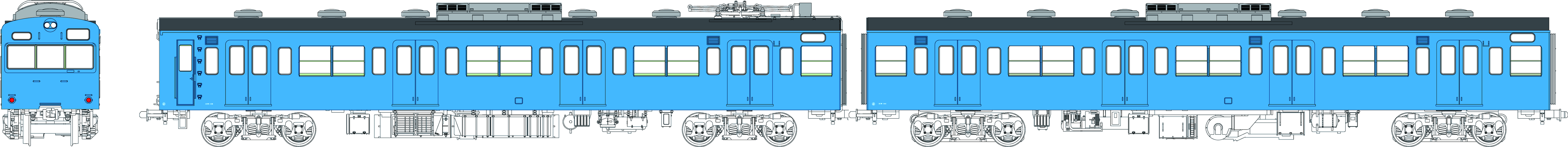 国鉄103系低運転台・非ユニット窓・冷房車・青22号(クモハ103+モハ102(M)の画像