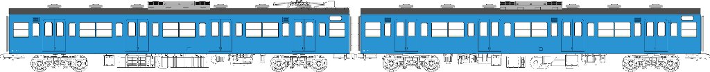 国鉄103系非ユニット窓・冷房車・青22号(モハ103+モハ102(M))の画像