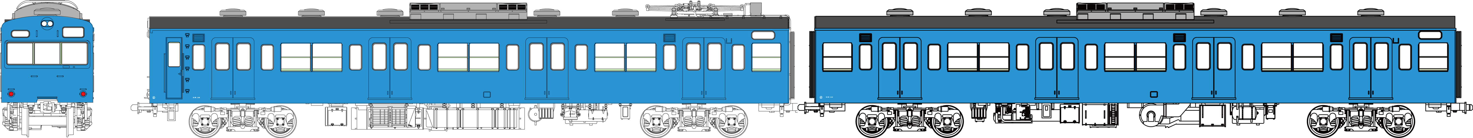 国鉄103系低運転台・非ユニット窓・冷房車・青22号(クモハ103+モハ102(T))の画像