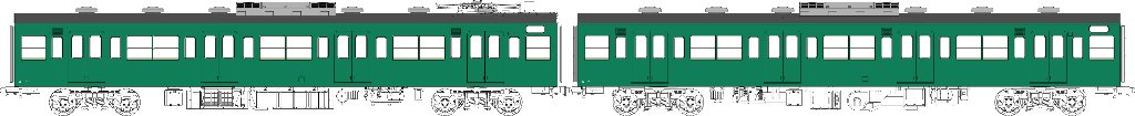 国鉄103系非ユニット窓・冷房車・青緑1号(モハ103+モハ102(M))の画像