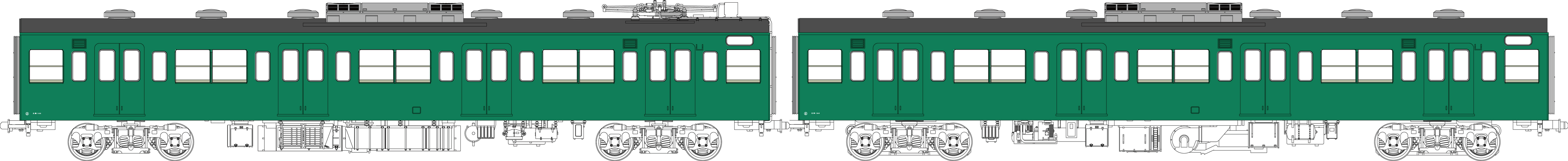 国鉄103系非ユニット窓・冷房車・青緑1号(モハ103+モハ102(M))の画像