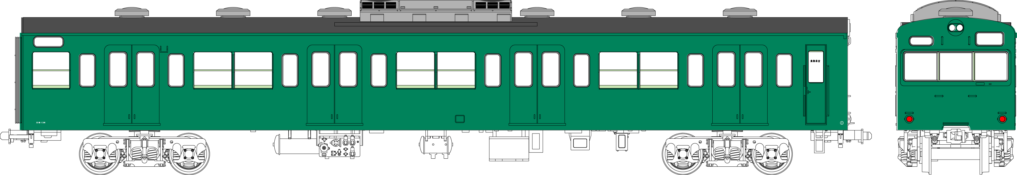 国鉄103系低運転台・非ユニット窓・冷房車・青緑1号(クハ103)の画像