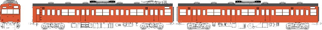 国鉄103系低運転台・非ユニット窓・冷房車・朱色1号(クモハ103+モハ102(M))の画像