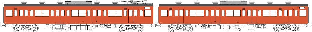 国鉄103系非ユニット窓・冷房車・朱色1号(モハ103+モハ102(M))の画像