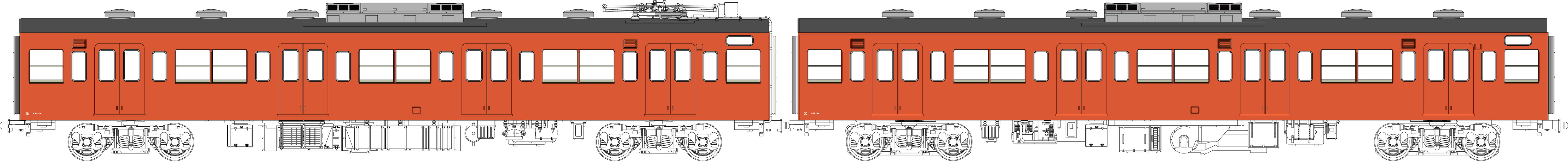 国鉄103系非ユニット窓・冷房車・朱色1号(モハ103+モハ102(M))の画像
