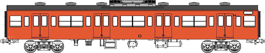 国鉄103系非ユニット窓・冷房車・朱色1号(サハ103)の画像