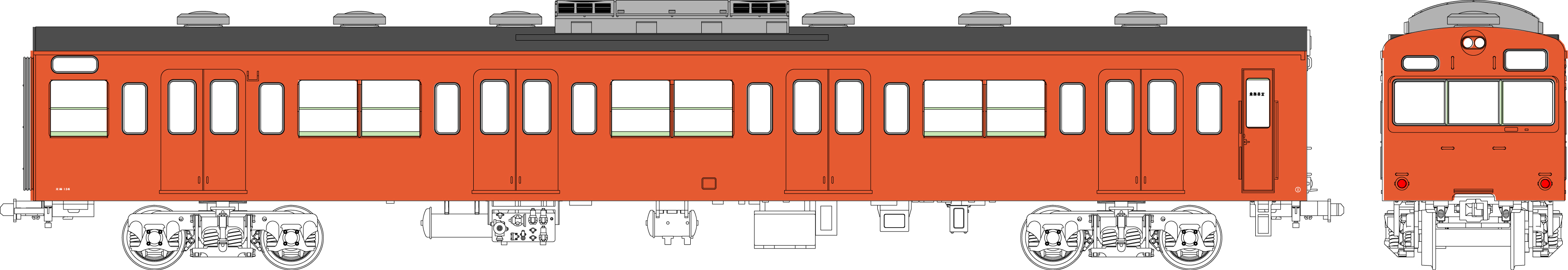 国鉄103系低運転台・非ユニット窓・冷房車・朱色1号(クハ103)の画像
