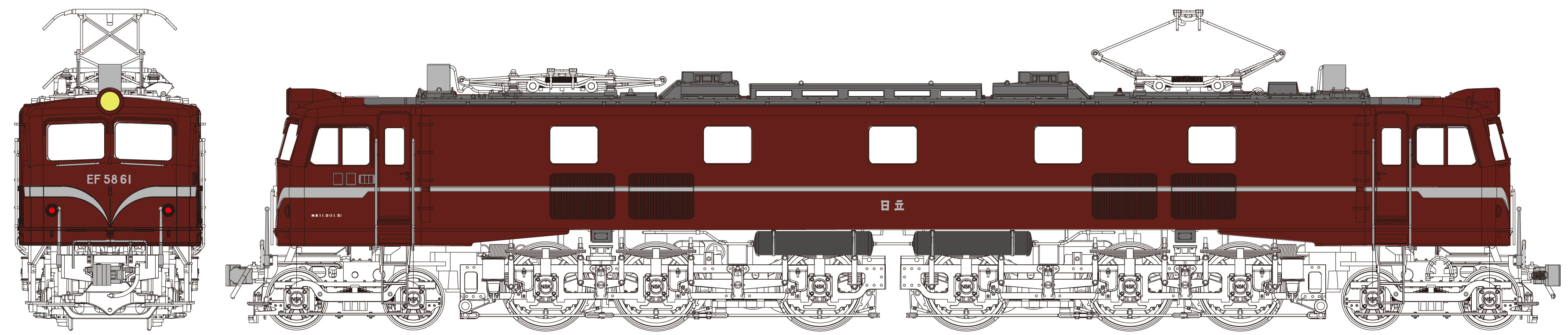 国鉄EF5861（一般使用時・深紅色)塗装済キットの画像