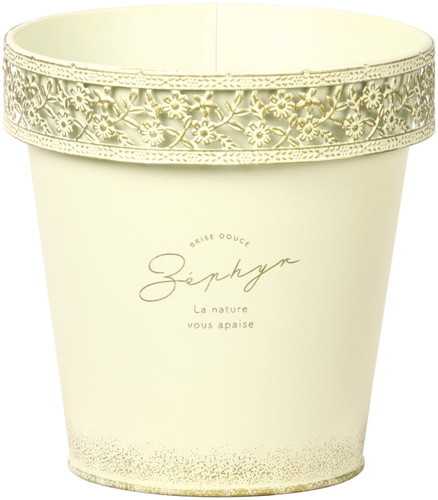 L付ガーデンブリキダ鉢4号用ホワイトの画像