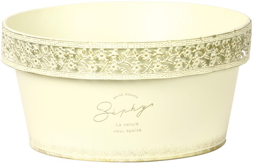 L付ガーデンブリキ寄せ鉢3号用ホワイトの画像