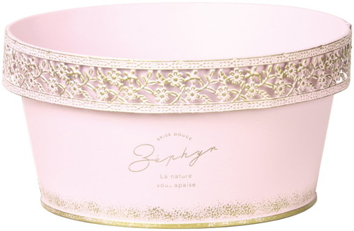 L付ガーデンブリキ寄せ鉢3号用ピンクの画像