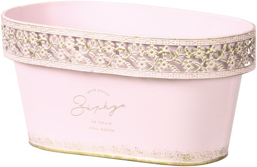 L付ガーデンブリキ連鉢3号用ピンクの画像