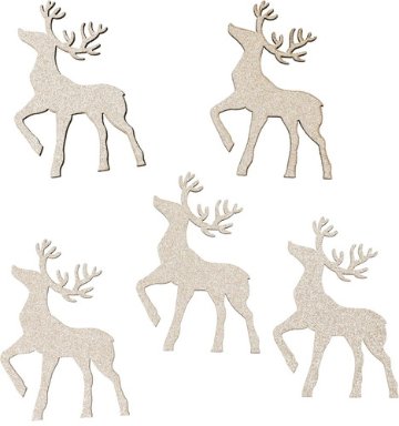 ウッドグリッターディアモチーフ5Pの画像