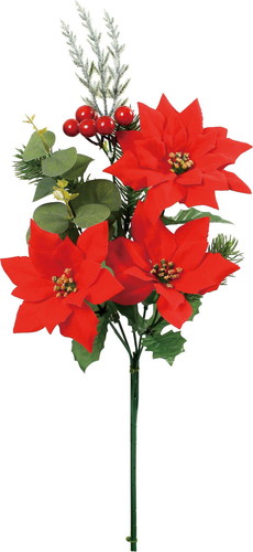 ミックスポインセチアラッピングの画像