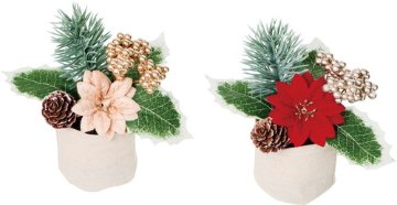 キャンバスミニポインセチアアレンジ[BOX]の画像