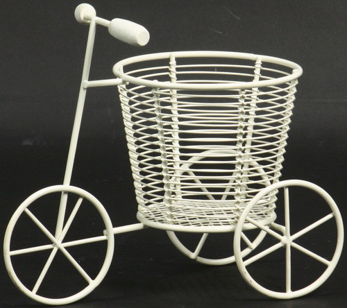 L付ワイヤー三輪車白Lの画像