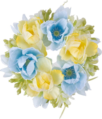 ミニチュアローズリース【ホワイトブルー】の画像