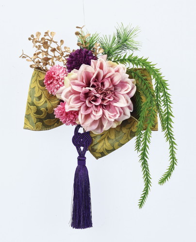 アレンジブーケ(ダリアとヒカゲノカズラ)の画像