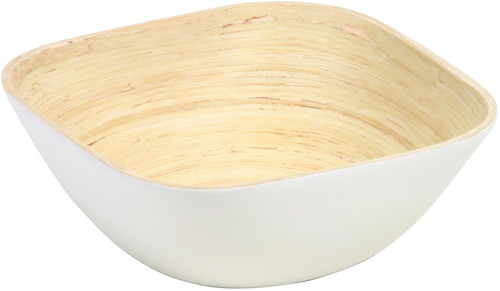 Bamboo kuchen square bowl WHの画像