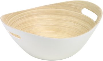 Bamboo kuchen  oval bowl L WH画像