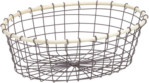 Vワイヤー&ラタン小判バスケットLの画像
