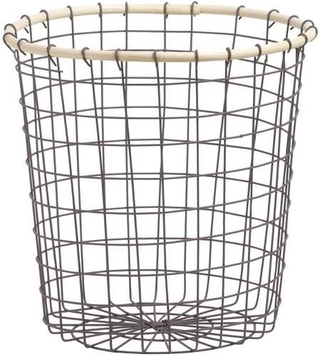 Vワイヤー&ラタン丸深型バスケットLの画像