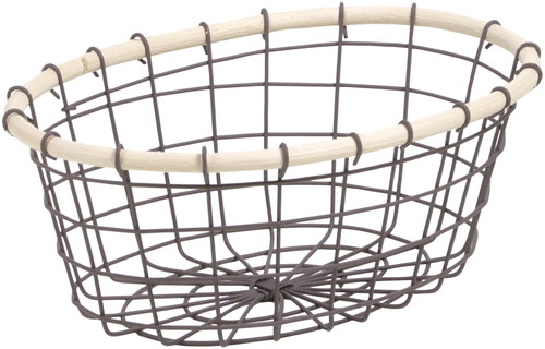 Vワイヤー&ラタン小判バスケットSの画像