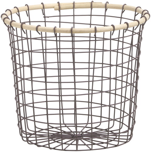 Vワイヤー&ラタン丸深型バスケットMの画像