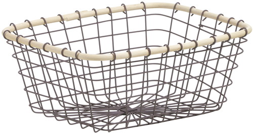 Vワイヤー&ラタン長角バスケットMの画像