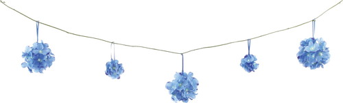 120cmポンポンアジサイガーランド【ブルー】の画像