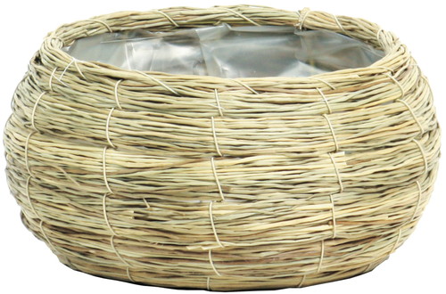 シーグラス丸フラワーポットの画像