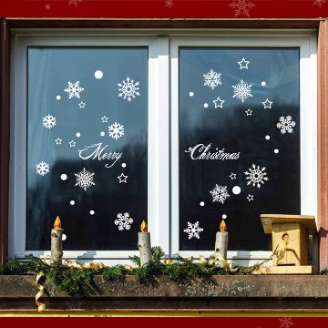 ウォールステッカー　クリスマス　白い雪　雪の結晶 60*45cm #699 画像