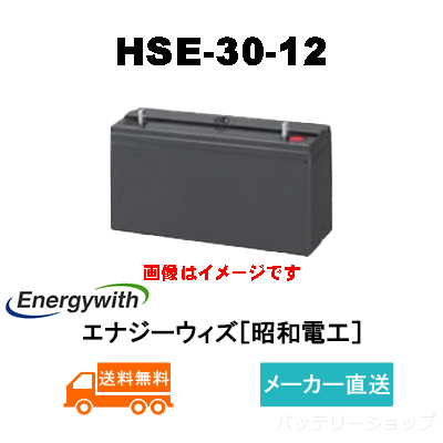 HSE-30-12【エナジーウィズ】制御弁式据置鉛蓄電池（バッテリー） 12V 30Ahの画像