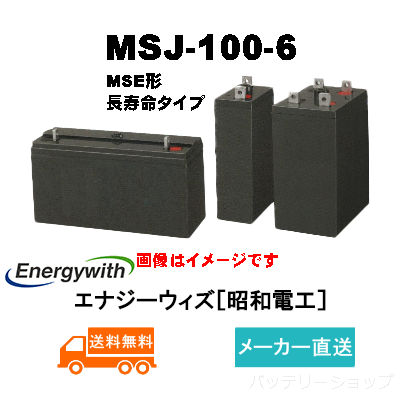 MSJ-100-6【エナジーウィズ】長寿命タイプ制御弁式据置鉛蓄電池（バッテリー） 6V 100Ahの画像