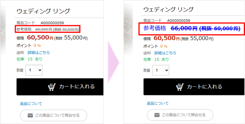 商品詳細ページに関するスタイル(CSS)の画像