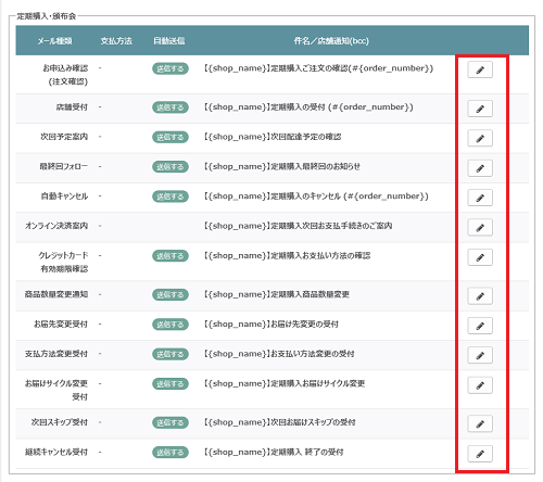 定期購入・頒布会注文のメールについての画像