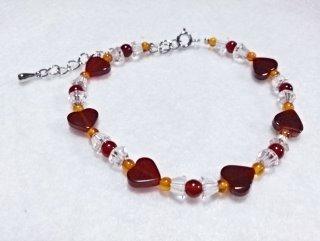 赤めのうハートブレスの画像