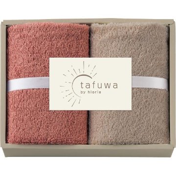 ギフト好適品 ｔａｆｕｗａ　ウォッシュタオル２枚セット ピンクの画像